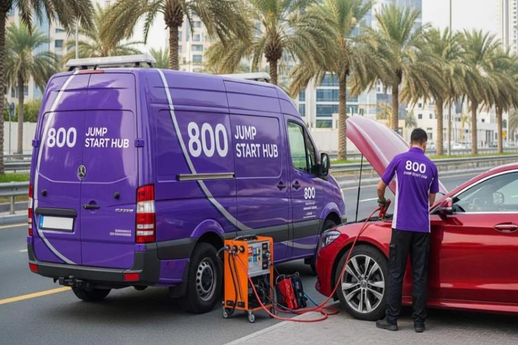 Specialized jump start tools delivered for Jaguar battery jump start