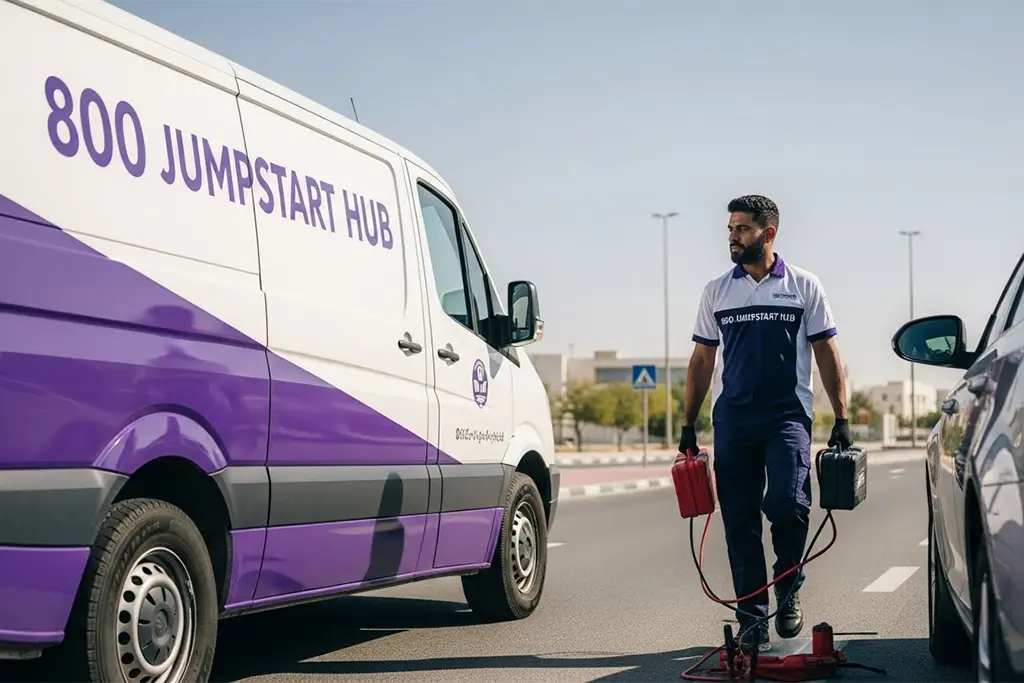 Audi jump start technician dispatched at customer location