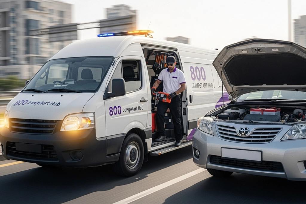 Toyota jump start technician dispatched instantly to your location