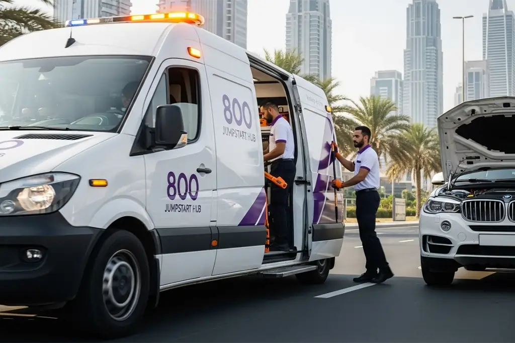 BMW technician dispatched for jump start service