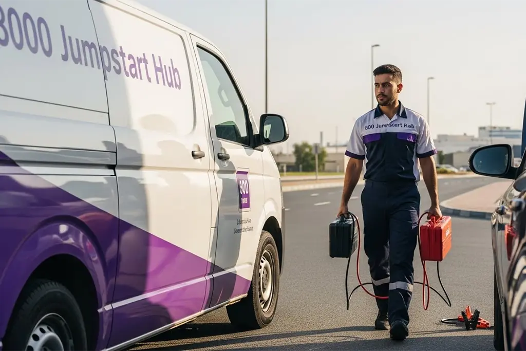 Licensed roadside technician dispatched to your location for jump start service