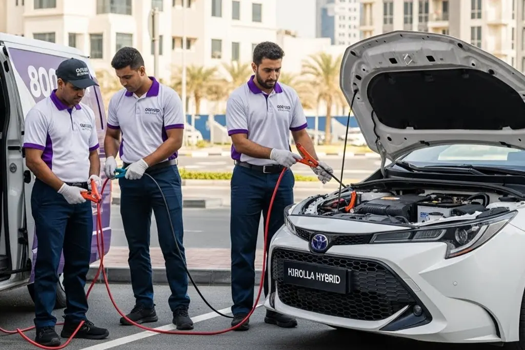 Quick and secure Corolla Hybrid jump start by trained technicians