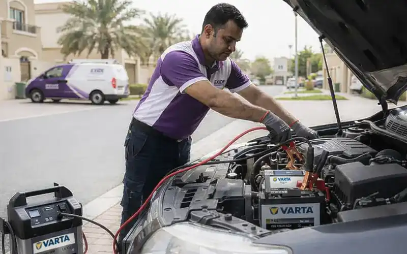 Mobile Varta jump start service, providing fast, on-site battery boost without towing or battery removal